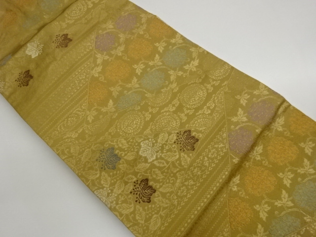 JAPANESE KIMONO / KIRIFUKAME-STYLE PEONY ARABESQUE / PAULOWNIA / HORIZ